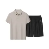 Комплект одежды (Абрикосовый топ + Черные шорты)