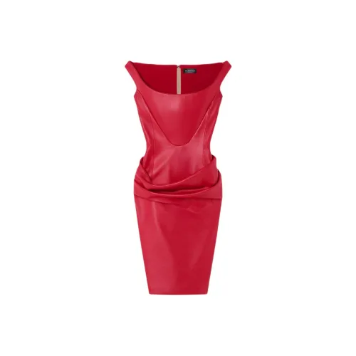 VERSACE FW24 Sleeveless Dress Women's Red VERSACE FW24 Без рукавов Платье Женское Красное