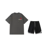 2 пачки (Темно-серый топ + черные шорты)