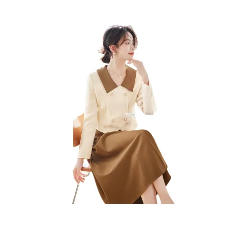 Like The Age Of Water Весна Длинный Рукав Платье Стандартное Женское Хаки