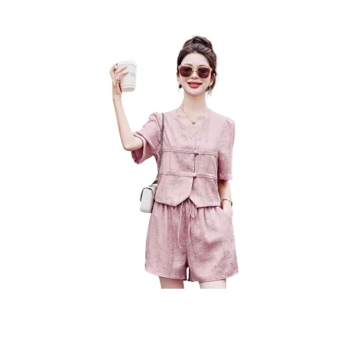 MJ Весна And Лето Повседневный Костюм Женские Розовый