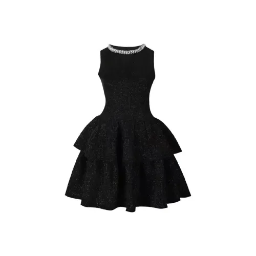 AFGGD Без рукавов Платье Женское Черное