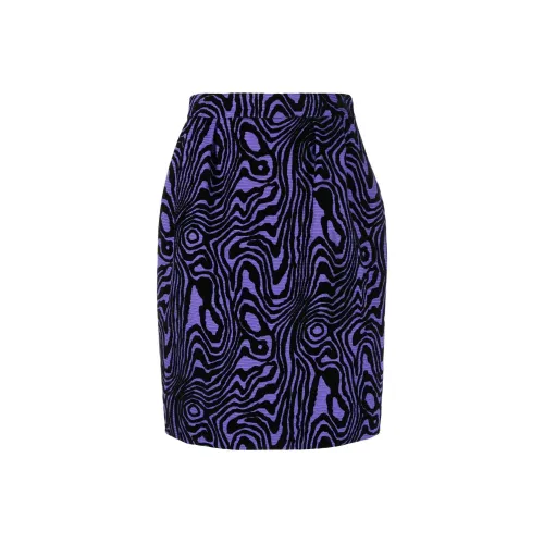 MOSCHINO Фиолетово-черные Женские Повседневные Длинные Юбки