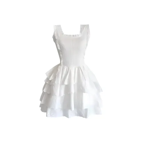 MO VOICE Slip Платье Женское Белое