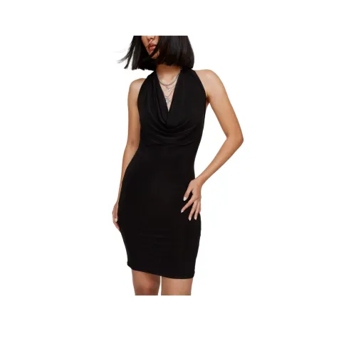NASTY GAL Халтер Cowl Мини Платье Без рукавов Женское Черное