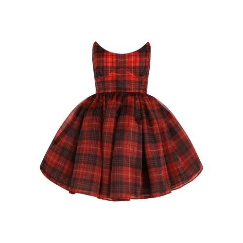 Selkie Коллекция FW24 Без рукавов Платье Женское Королевское Тартан Красный с Классическим Клетчатым Принт