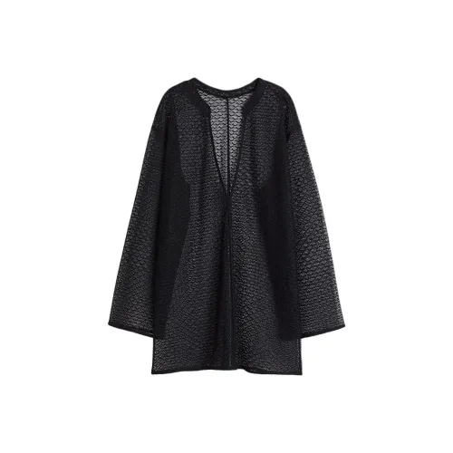 H&M Черное Женское Длинное Платье с Рукавами