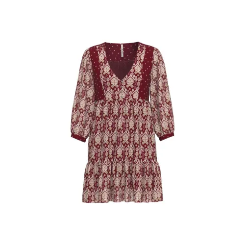 Pepe Jeans Red Женские Длинные Рукава Платья