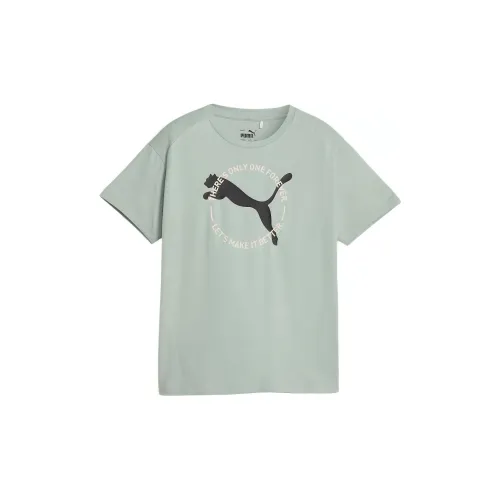 PUMA BETTER SPORTSWEAR Big Детский Tee T-рубашка Зеленый Туманный Детский