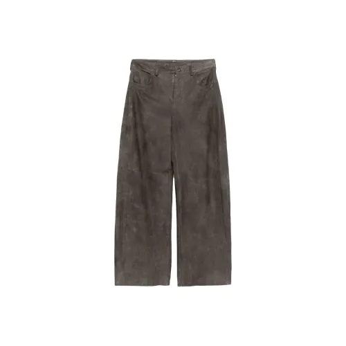 SALVATORE SANTORO Кожаные брюки Женские Темно-серый