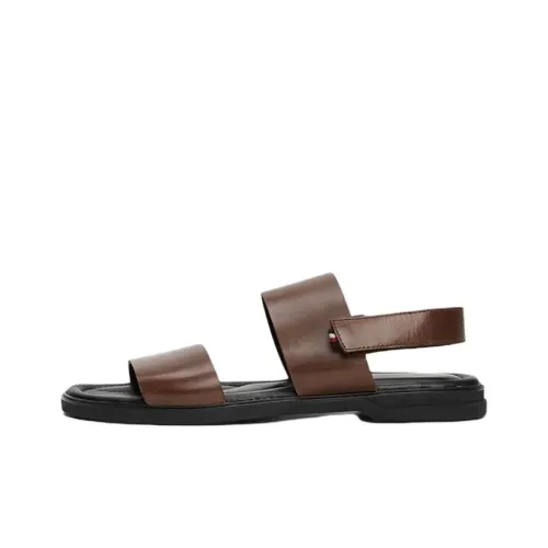 Tommy Hilfiger Двойные лямки фирменный ремешок сандалии 2 см мужской коричневый