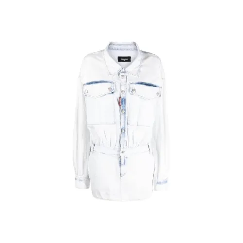 DSQUARED 2 Светло-синие Женские Джинсовые Короткие Юбки