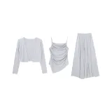 Gray Set (Кардиган + Топ на бретелях + Штаны)