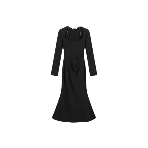 ABBY GODDESS Длинное платье с длинными рукавами женское черное