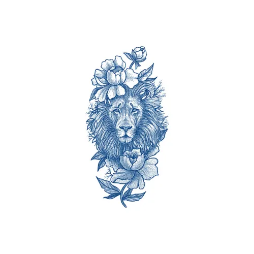 LIEJI Король Лев Травяной The Search For The Цветочный дизайн Временные татуировки