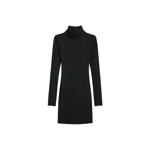 PLANE DRIFT Длинное платье с длинным рукавом женское черное