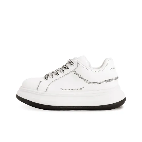 OUBLI Высота Увеличивающая Низкий Топ Повседневная Обувь Мужская Белая