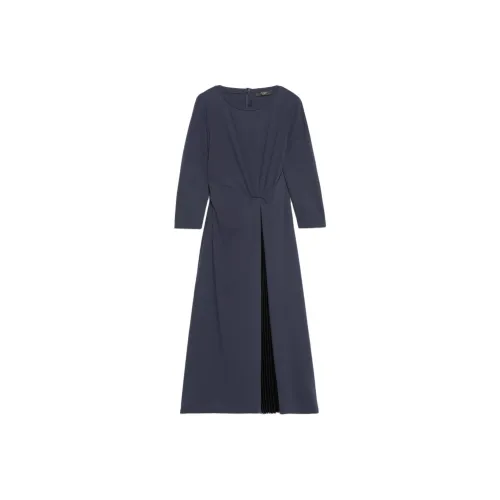 WEEKEND MaxMara Темно-синий Женские Длинные Платья с Рукавами