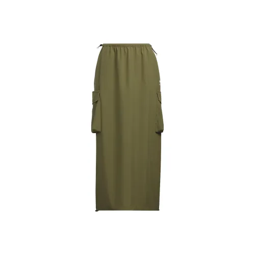 Adidas Originals Повседневный Длинный Юбка Женская Темно-оливковый Зеленый