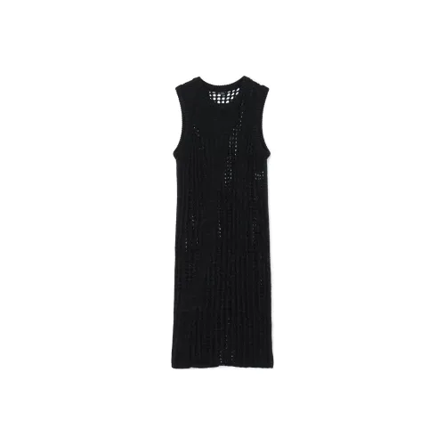Yohji Yamamoto Черные Женские Платья без Рукавов