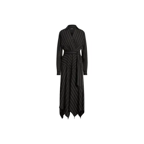 LAUREN RALPH LAUREN SS24 Длинное платье с длинными рукавами женское черное