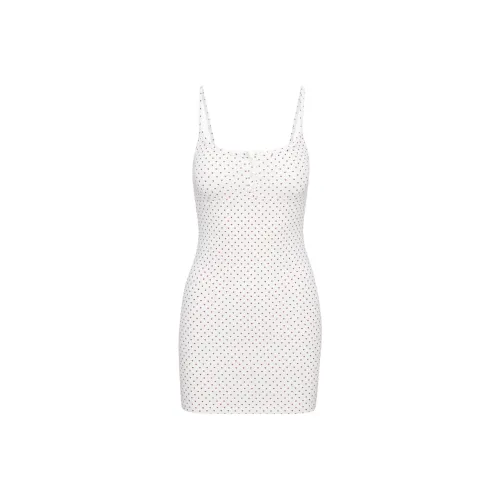 ARITZIA Sunday Best CHILL Rolo Платье Slip Платье Women's White Темный RUBY RED Белое основание Deep Stone Red