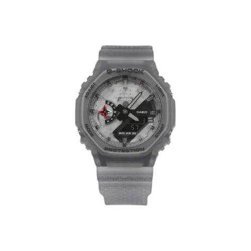 CASIO G Shock Готический Octagonal Shadow Collection Кварцевый механизм Смольный ремешок Часы Унисекс Белый циферблат