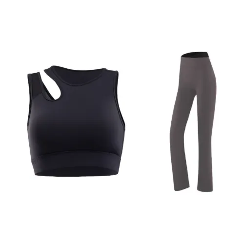 SKY HAND Технический черный + Светло-фиолетовый Женские фитнес-комплекты