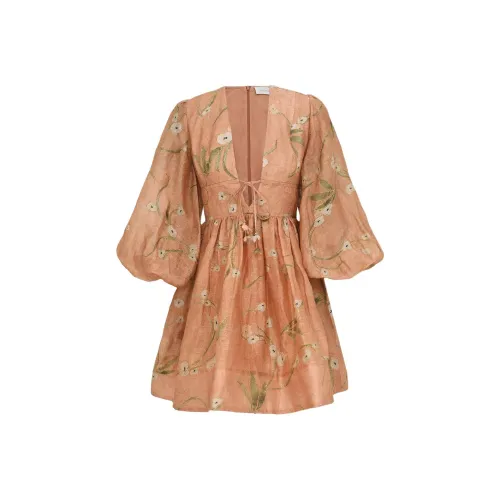 Zimmermann Длинное платье с длинными рукавами женское для танцев цветочный Art