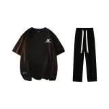 Комплект одежды (Черная футболка + Черные повседневные штаны)