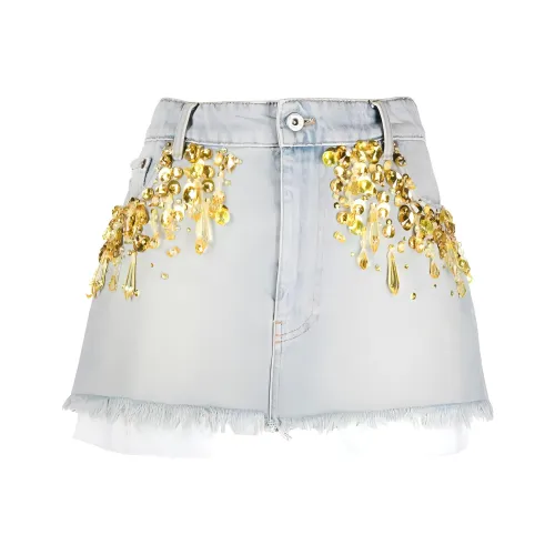 MIU MIU Синие Женские Джинсовые Короткие Юбки