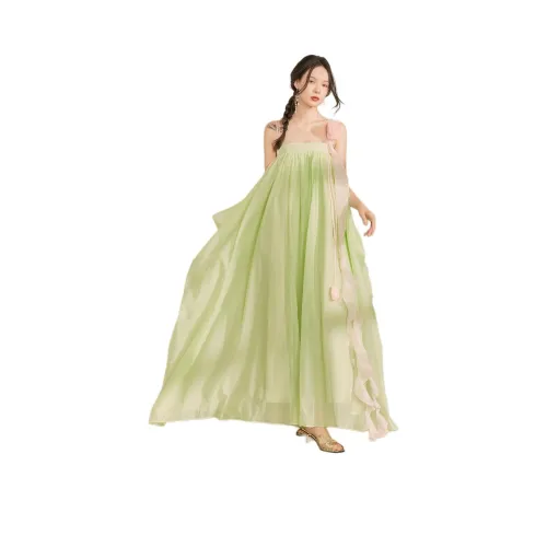 QIAOYUHUAZUN Юбка Платье Женское Зеленое