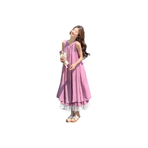 TEME Без рукавов Платье Женское Розовый Фиолетовый