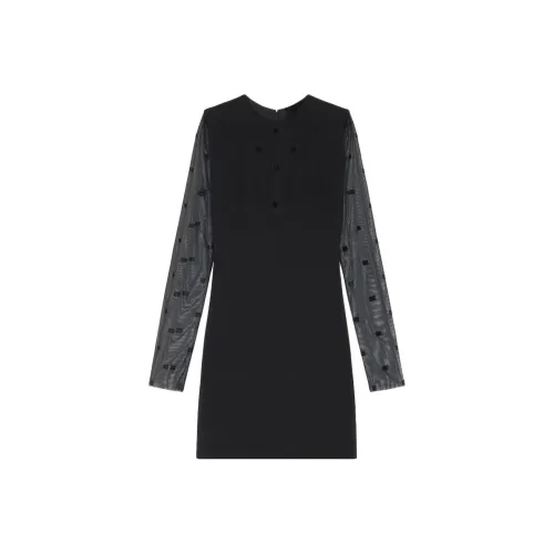 GIVENCHY SS24 Длинное платье с длинными рукавами женское черное