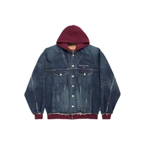Balenciaga Denim Jacket Loose Fit Men's Blue Gray Баленсиага Деним Куртка Свободный крой Мужской Синий Серый
