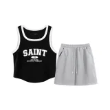 Black (Преппи Seven White Центральный логотип) + Фотиния Серый (Однотонный)