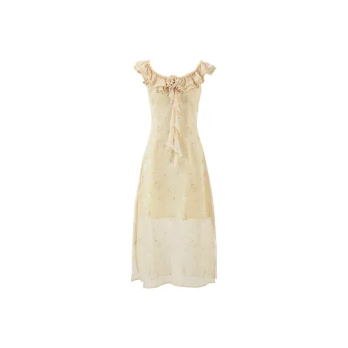 ACAINES Юбка Платье Женское Светло-Желтое