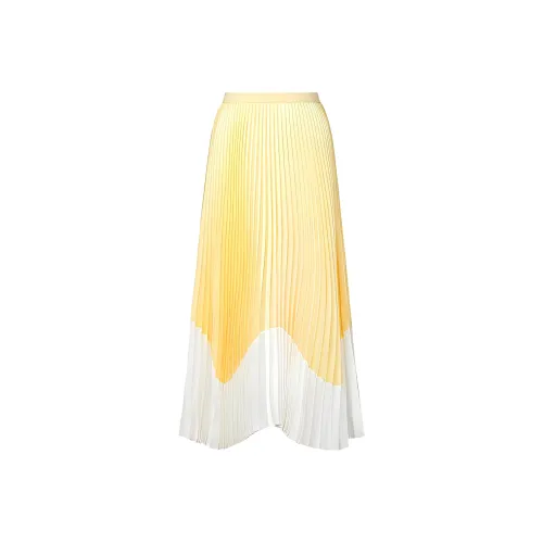 UNIQLO Повседневный Длинный Юбка Женская Абрикосово-желтый