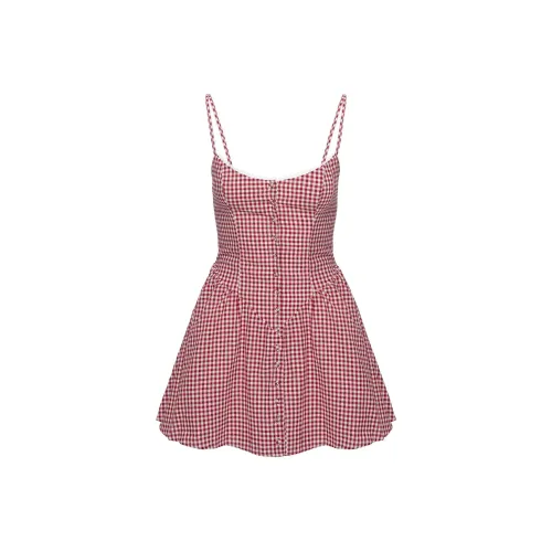PRINCESS POLLY TOULOUSE Мини Платье Slip Платье Женские Красный GINGHAM Красный Квадрат