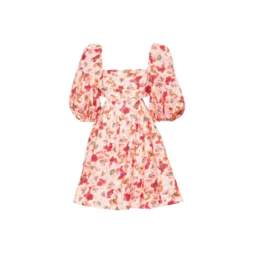 Zimmermann Розовые Женские Платья с Коротким Рукавом