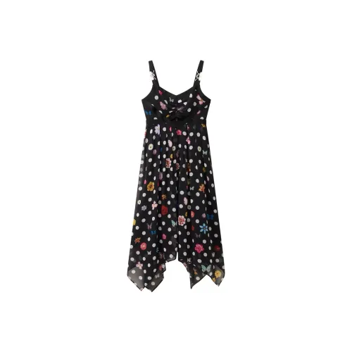 BEBE Slip Платье Женское Цветочное Черное