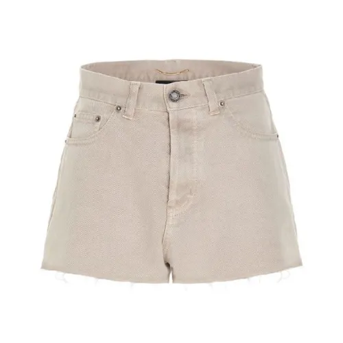 SAINT LAURENT Бежевые Женские Джинсовые Шорты