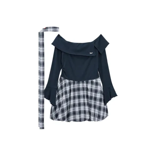 Love To Serve Длинное Платье с Длинными Рукавами Женское Темно-Синий