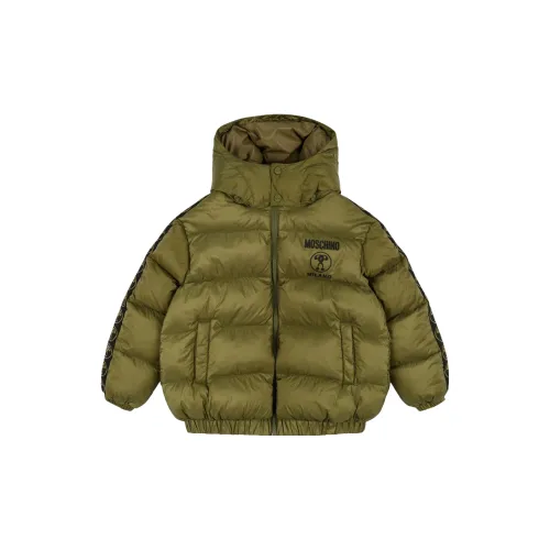 MOSCHINO Хлопковый пуховик Армейский зеленый Детский