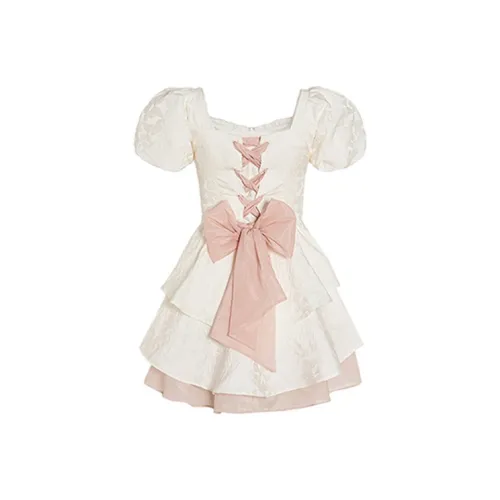 EIDOLON GRAIN Короткий рукав Платье Женское Белое