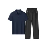 Комплект одежды (Темно-синий топ + черные штаны)