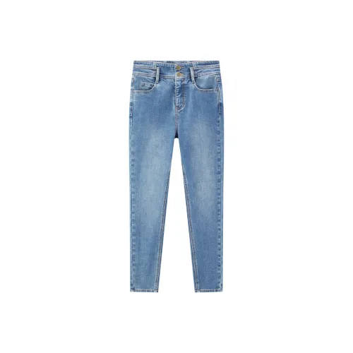 LEDIN Выцветший джинсовый синий женские джинсы