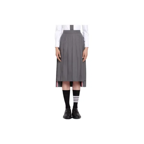 THOM BROWNE Серые Женские Повседневные Длинные Юбки
