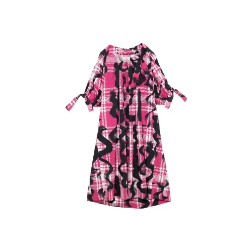 Vivienne Westwood Розовые Женские Длинные Платья с Рукавами