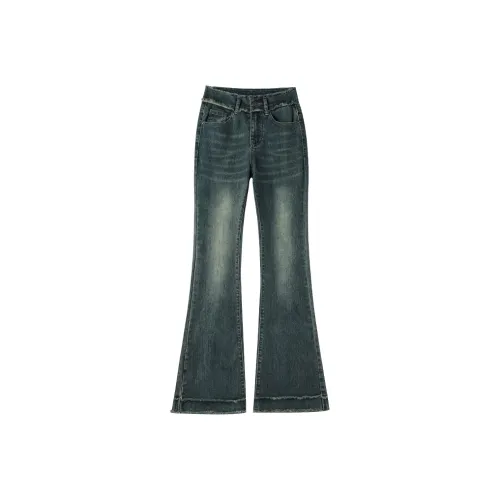 FAWENXIANGZI Джинсы Женские Ностальгический Синий